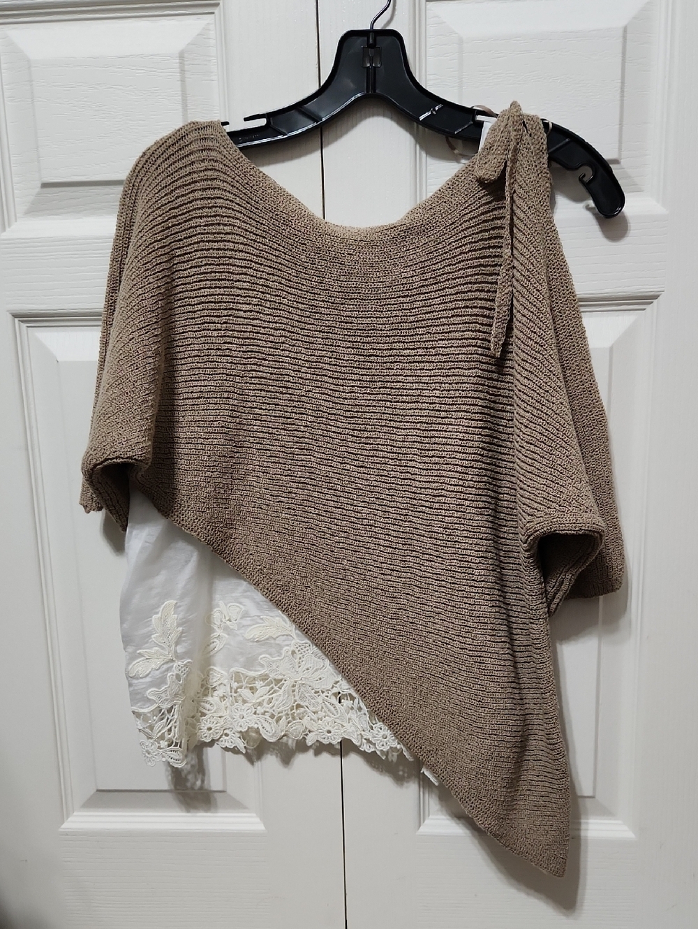 NWT Zara Assymetric Combo Knit Top. Size S